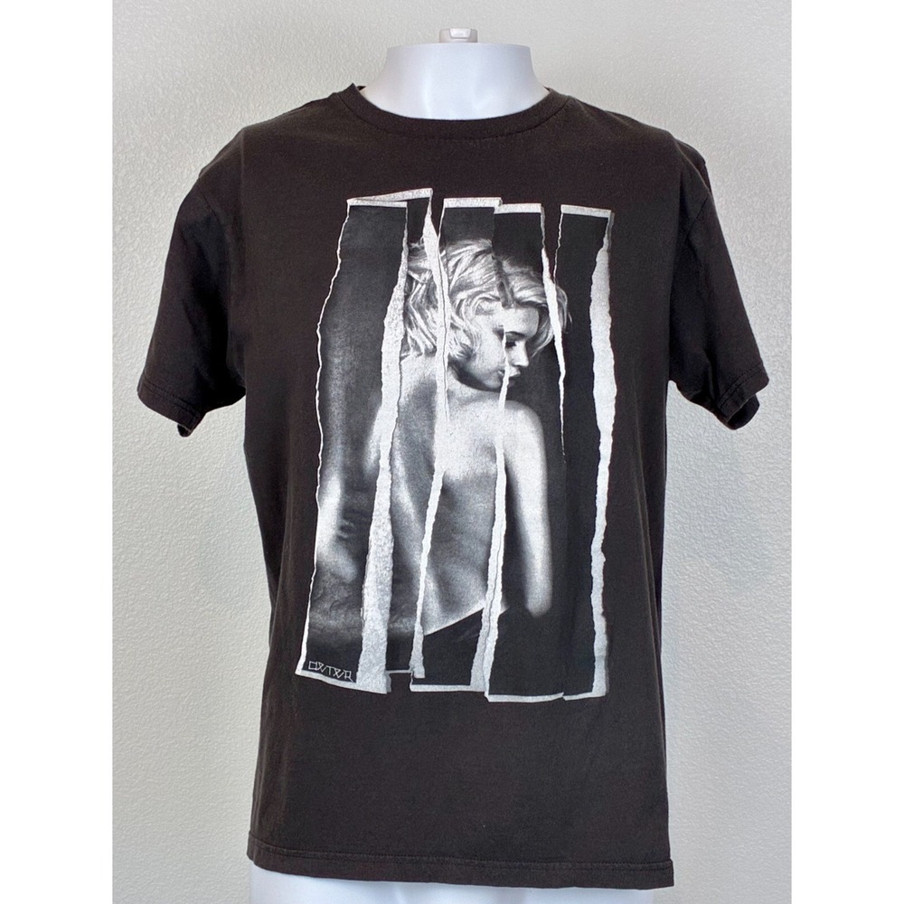 Vintage Deter Clothing Shirt Mens L  Polaroid Pinup Girl Model Black